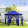 Outsunny 13' x 13' Pop Up Tent Canopy Tent with 6 Zippered Mesh Netting for Patio Backyard Garden Wedding Party