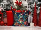 Gecko Christmas Throw Pillow Machine Washable, Indoor Outdoor Decorative Pillow for Couch, Bed or Patio, 14Hx14W