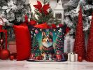Sheltie Christmas Throw Pillow Machine Washable, Indoor Outdoor Decorative Pillow for Couch, Bed or Patio, 14Hx14W