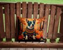 NEW Pit Bull Terrier Fall Throw Pillow Machine Washable, Indoor Outdoor Decorative Pillow for Couch, Bed or Patio, 14Hx14W