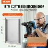 BBQ Access Door, 18W x 24H Inch Single Outdoor Kitchen Door, Stainless Steel Flush Mount Door, Wall Vertical Door with Handle, for BBQ Island