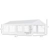 Outsunny 13' x 26' Heavy-Duty Outdoor Carport Party Event Tent, Patio Gazebo Canopy Pavilion with 4 Sidewalls & 8 Windows, White