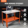 VEVOR 36" x 18" Welding Table, 1200lbs Load Capacity Steel Welding Workbench Table on Wheels, Portable Work Bench with Braking Lockable Casters