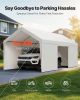 Carport Car Canopy 10x20FT Heavy Duty Outdoor Car Shelter with Sidewalls White