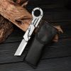 Stainless steel compact folding knife - lightweight, sharp blade, two-handed grip
