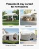Carport Car Canopy 10x20FT Heavy Duty Outdoor Car Shelter with Sidewalls White