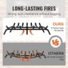 VEVOR Fireplace Log Grate, 30 inch Heavy Duty Fireplace Grate with 6 Support Legs, 3/4'' Solid Powder-coated Steel Bars
