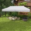 Outsunny 9.6' x 19.2' Pop Up Canopy Tent, Outdoor Easy up Tent with 3-Level Adjustable Height & Wheeled Carry Bag, White