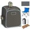 800W 2 Person Portable Steam Sauna Tent SPA with Hat Side Holes 3L Steamer