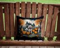 Poodle Spooky Halloween Throw Pillow Machine Washable, Indoor Outdoor Decorative Pillow for Couch, Bed or Patio, 14Hx14W