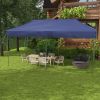 Outsunny 10' x 20' Easy Up Canopy Tent, Dark Blue, Adjustable Height, with Wheeled Carry Bag for Outdoor Events