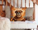 Boxer Fall Throw Pillow Machine Washable, Indoor Outdoor Decorative Pillow for Couch, Bed or Patio, 14Hx14W