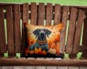 Weimaraner Fall Throw Pillow Machine Washable, Indoor Outdoor Decorative Pillow for Couch, Bed or Patio, 14Hx14W