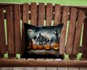 Saint Bernard Spooky Halloween Throw Pillow Machine Washable, Indoor Outdoor Decorative Pillow for Couch, Bed or Patio, 14Hx14W