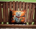 American Eskimo Fall Throw Pillow Machine Washable, Indoor Outdoor Decorative Pillow for Couch, Bed or Patio, 14Hx14W