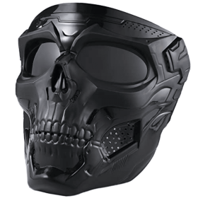 Skull Mask Full Face Tactical Masks For CS Survival Games Shooting Cosplay Movie Paintball Halloween Scary Masks (Color: BLACK)