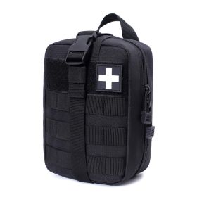Outdoor Tactical Medical Kit; First Aid Kit Accessories; Mountaineering Survival Kit Emergency Sports Waist Bag (Color: BLACK)