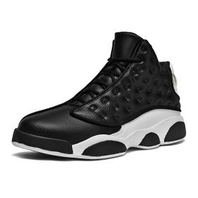 JJ tiger Big size men's basketball shoes Rubber soles ring men's shoes (35-47 Optional) (Color: BLACK, size: 39)