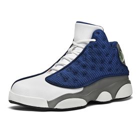 JJ tiger Big size men's basketball shoes Rubber soles ring men's shoes (35-47 Optional) (Color: Blue, size: 47)