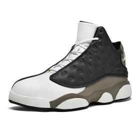 JJ tiger Big size men's basketball shoes Rubber soles ring men's shoes (35-47 Optional) (Color: GRAY, size: 40)