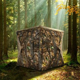 3 Person Portable Pop-Up Ground Tent with Gun Ports and Carrying Bag (Main Color: Brown, Main Material: Fiberglass)