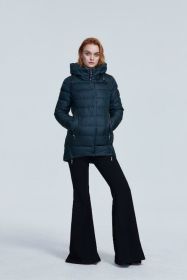 Women warm hooded winter coat women jacket casual parkas jacket (Color: Army Green, size: L)