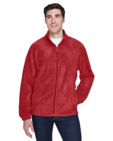 Men's 8 oz. Full-Zip Fleece - BLACK - 5XL (Color: Red, size: XL)