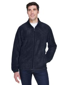 Men's 8 oz. Full-Zip Fleece - BLACK - 5XL (Color: Navy, size: 3XL)