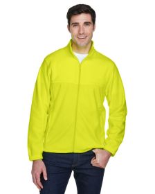 Men's 8 oz. Full-Zip Fleece - BLACK - 5XL (Color: SAFETY YELLOW, size: 2XL)