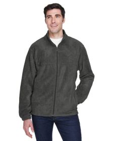 Men's 8 oz. Full-Zip Fleece - BLACK - 5XL (Color: CHARCOAL, size: 6XL)