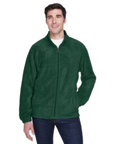 Men's 8 oz. Full-Zip Fleece - BLACK - 5XL (Color: HUNTER, size: 6XL)