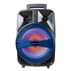 IQ Sound 8" Portable Bluetooth Speaker (Color: Blue)