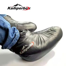Kamperbox Down Slippers Down Socks Camping Down Booties for Sleeping Bag Camping AQ3 (Color: BLACK)