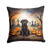 Chocolate Labrador Retriever Spooky Halloween Throw Pillow Machine Washable, Indoor Outdoor Decorative Pillow for Couch, Bed or Patio, 14Hx14W
