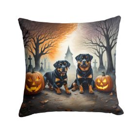 Rottweiler Spooky Halloween Throw Pillow Machine Washable, Indoor Outdoor Decorative Pillow for Couch, Bed or Patio, 14Hx14W (default: default)