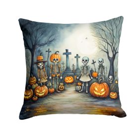 Calacas Skeletons Spooky Halloween Throw Pillow Machine Washable, Indoor Outdoor Decorative Pillow for Couch, Bed or Patio, 14Hx14W (default: default)