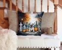 Boxer Spooky Halloween Throw Pillow Machine Washable, Indoor Outdoor Decorative Pillow for Couch, Bed or Patio, 14Hx14W