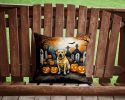 Yellow Labrador Retriever Spooky Halloween Throw Pillow Machine Washable, Indoor Outdoor Decorative Pillow for Couch, Bed or Patio, 14Hx14W