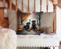 Rottweiler Spooky Halloween Throw Pillow Machine Washable, Indoor Outdoor Decorative Pillow for Couch, Bed or Patio, 14Hx14W