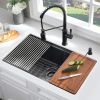 Aqucubic Handmade 304 Stainless Steel Undermount Kitchen Sink with Accessories