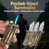 "Tactical Multi-Tool Lighter - Outdoor Butane Flame with Bottle Opener for Camping Hiking Survival"