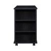 3-Drawer Black Oak Wood 39.37 in. W Lateral File Cabinet