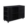 3-Drawer Black Oak Wood 39.37 in. W Lateral File Cabinet