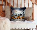 Papillon Spooky Halloween Throw Pillow Machine Washable, Indoor Outdoor Decorative Pillow for Couch, Bed or Patio, 14Hx14W