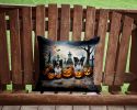 Papillon Spooky Halloween Throw Pillow Machine Washable, Indoor Outdoor Decorative Pillow for Couch, Bed or Patio, 14Hx14W