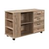 3-Drawer Black Oak Wood 39.37 in. W Lateral File Cabinet