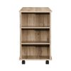 3-Drawer Black Oak Wood 39.37 in. W Lateral File Cabinet