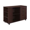3-Drawer Black Oak Wood 39.37 in. W Lateral File Cabinet